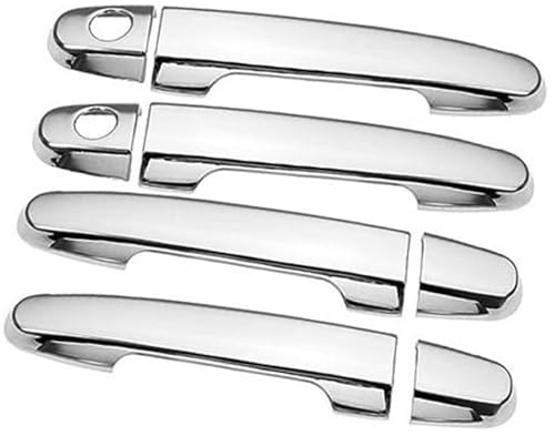 QASULER Chrom-Carbon-Faser-Autotürgriff-Abdeckungsschale, for Toyota, BB 2006–2012 Türaußengriffverkleidung(Silver 2 Keyhole) von QASULER