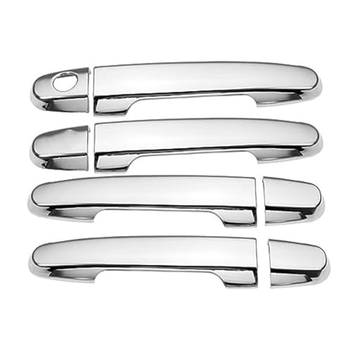QASULER Chrom-Carbonfaser-Autotürgriff-Abdeckungsschale, for Toyota, Allion Premio T240 2001-2006, Styling-Zubehör Türaußengriffverkleidung(BLACK Silver 1 Keyhole) von QASULER