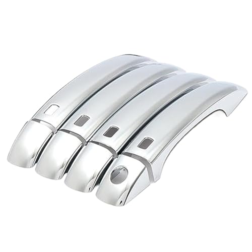 QASULER For, A4 B8 2009 2010 2011 2012 2013 2014 2015 2016, glänzendes schwarzes Chrom, Autotürgriffabdeckung, Aufkleber, Styling-Zubehör Türaußengriffverkleidung(BLACK Silver Handle-bowl) von QASULER