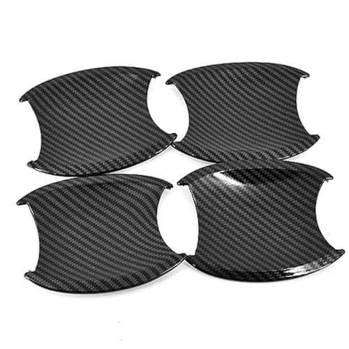 QASULER For CRV, CR-V 2007 2008 2009 2010 2011, Kohlefaser-Chrom-Autotürgriffabdeckung, Dekor-Zieraufkleber, Styling-Zubehör Türaußengriffverkleidung(BLACK Carbon Bowl) von QASULER