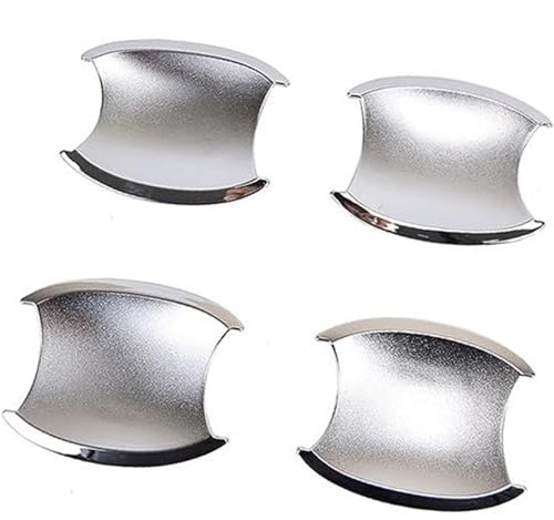 QASULER For CRV CR-V 2007–2011, glänzende Kohlefaser-Chrom-Autotürgriff-Abdeckung, Dekor Türaußengriffverkleidung(Silver Bowl) von QASULER