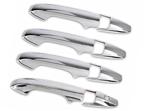 QASULER For CRV CR-V 2007–2011, glänzende Kohlefaser-Chrom-Autotürgriff-Abdeckung, Dekor Türaußengriffverkleidung(Silver Door Handle) von QASULER