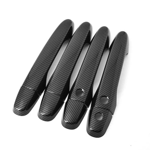 QASULER For Civic, 2012 2013 2014 2015 2016 Chrom-Kohlefaser-Autotürgriffabdeckungen Zierleisten Styling-Zubehör Türaußengriffverkleidung(BLACK Carbon 2 Buttons) von QASULER