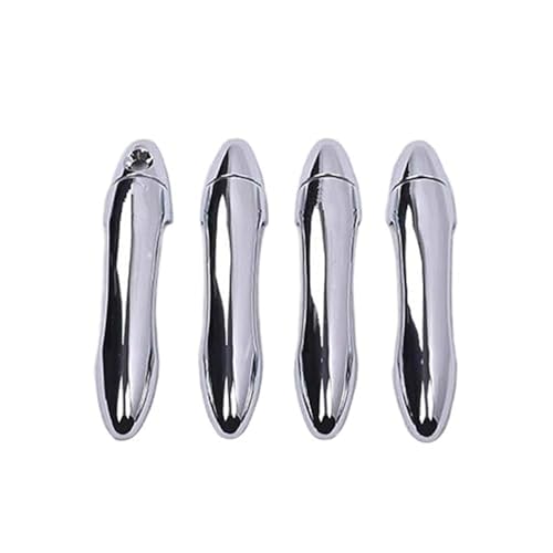 QASULER For Kia, Forte 2013 2014 2015 2016 2017, Kohlefaser-Chrom-Autotürgriffabdeckung, Zieraufkleber, Styling-Zubehör Türaußengriffverkleidung(BLACK Silver 2 Buttons) von QASULER
