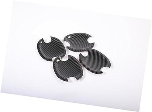 QASULER For MK5, for Golf, Plus, for Golf, GTI 2006–2010, Kohlefaser, Chrom, Autotürgriffabdeckung, Schalenschale Türaußengriffverkleidung(BLACK Carbon Bowl) von QASULER