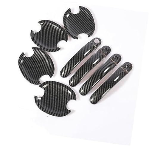 QASULER For MK5, for Golf, Plus, for Golf, GTI 2006–2010, Kohlefaser, Chrom, Autotürgriffabdeckung, Schalenschale Türaußengriffverkleidung(Silver Bowl) von QASULER