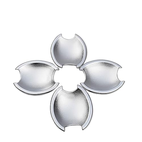 QASULER For Nissan Qashqai J10 2007–2013, glänzendes schwarzes Chrom, Aufkleber for Autotürgriffabdeckungen, Styling-Zubehör Türaußengriffverkleidung(BLACK Silver Bowl) von QASULER