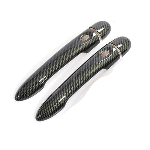 QASULER For Renault, Alpine Vision A110 2017 2018 2019 2020 2021, Kohlefaser-Autotürgriffabdeckung, Styling-Zubehör Türaußengriffverkleidung(BLACK 2dr No Key 2 Buttons) von QASULER