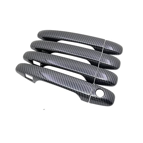 QASULER For Toyota, Prius XW30 30 Zvw30 Zvw35 2010~2015, Kohlefaser-Autotürgriff-Abdeckung, Aufkleber-Overlay, Styling-Zubehör Türaußengriffverkleidung(BLACK Keyless Entry) von QASULER