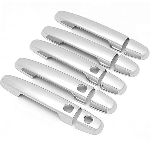 QASULER For Toyota, for RAV4, RAV 4 2006 2007 2008 2009 2010 2011 2012 2013 Hochglanzschwarz Chrom Autotürgriffabdeckungen Styling-Zubehör Türaußengriffverkleidung(BLACK Silver 3 Buttons) von QASULER