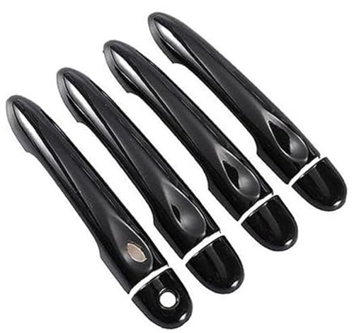 QASULER Glänzend schwarze Autotürgriffabdeckung, for Renault, Megane 3 MK3 III 2008 2009 2010 2011 2012 2013 2014 2016 Türaußengriffverkleidung(BLACK 4dr 1 Key 1 Button) von QASULER