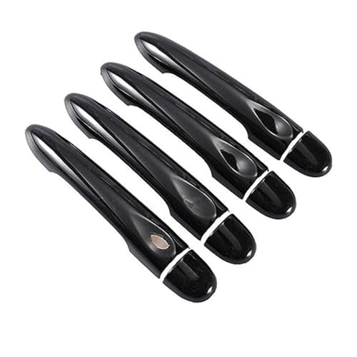 QASULER Glänzend schwarzes Autotürgriff-Abdeckungs-Styling-Zubehör, for Renault, Megane 3 MK3 III 2008 2009 2010 2011 2012 2013 2014 2016 Türaußengriffverkleidung(BLACK 4dr No Key 1 Button) von QASULER