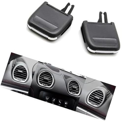 QASULER Innenraum Auto Front Klimaanlage AC Vent Grille Tab Clip Slider Reparatursatz, for Boxster, for Cayman 2016-2021 Lüftungsclip(BLACK 2 pcs) von QASULER
