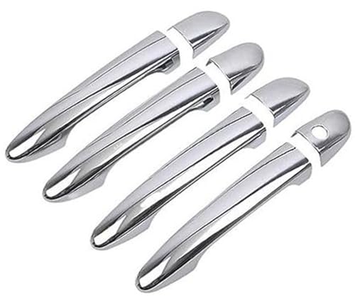 QASULER Kohlefaser-Chrom-Autotürgriff-Abdeckungsverkleidung, for Mazda, 2 2008–2019, for Mazda, 3 2010–2019, for Mazda, 6 2009–2019 Türaußengriffverkleidung(Silver 2 Buttons) von QASULER