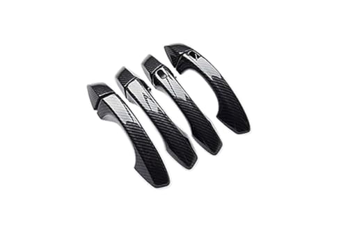 QASULER Neuer Aufkleber for die Seitentürgriffabdeckung aus Karbonfaser-Chrom for Seat, Arona 2017 2018 2019 2020 2021, Styling-Zubehör Türaußengriffverkleidung(BLACK Carbon 2 Buttons) von QASULER