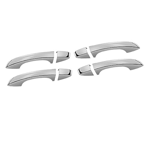 QASULER Neuer Aufkleber for die Seitentürgriffabdeckung aus Karbonfaser-Chrom for Seat, Arona 2017 2018 2019 2020 2021, Styling-Zubehör Türaußengriffverkleidung(BLACK Silver 0 Button) von QASULER