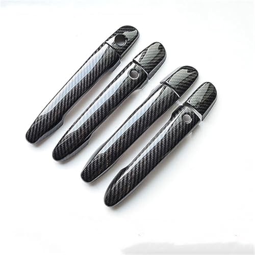 QASULER Rechtslenker, for Mazda, 6 Atenza 2013-2019, Kohlefaser-Autotürgriffabdeckung, Auto-Styling-Zubehör Türaußengriffverkleidung(BLACK 1 Keyhole 2 Buttons) von QASULER