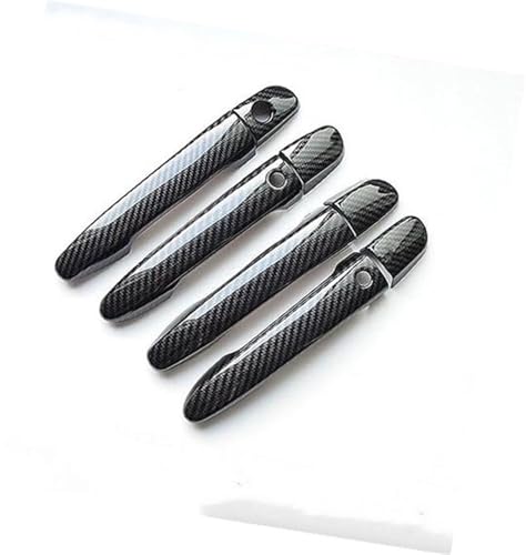 QASULER Rechtslenker, for Mazda, CX-8 CX8 CX 8 2019 2020 Kohlefaser-Autotürgriffabdeckung Türaußengriffverkleidung(BLACK 1 Keyhole 2 Buttons) von QASULER