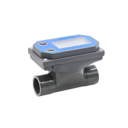 1"/1,2"/1,5"/2"/2,5"/3" Batteriebetriebener digitaler Rohrleitungsdurchflussmesser, PVC-Wassersensor zur Messung von Bewässerungs- und Abwasserflüssigkeiten(DN15Battery model) von QASVOU