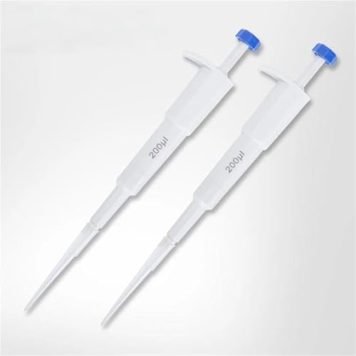 2 Stück 200-µl-Minipipette, manuelle Laborpipetten, Mikropipette mit festem Volumen, kompatibel mit universellen 200-µl-Spitzen, Laborbedarf von QASVOU
