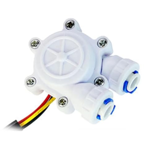 2 stücke Kompakte Wasser 0,2-8L/min Meter Durchflussmesser Zähler Wasser Control 1/4 "3/8" DIY for Kaffeemaschine(2 points PE (0 degrees)) von QASVOU