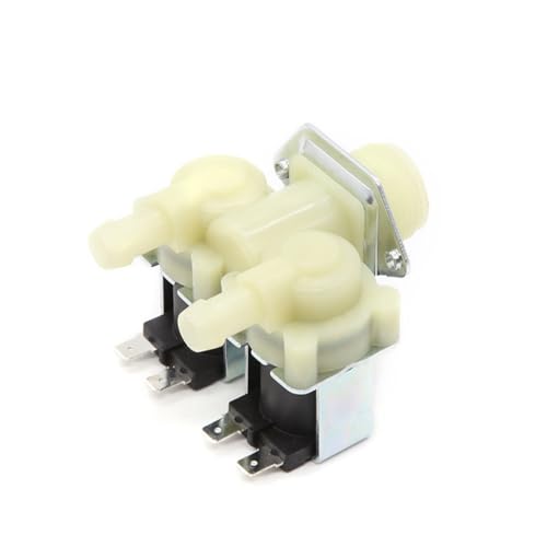 2PC Universal Waschmaschine Ersatzteil Wasserspender Ersatz Wäschewaschmaschine Wasser Doppeleinlass for Ventil Normal geschlossen(One input and two outputs (DC24V)) von QASVOU