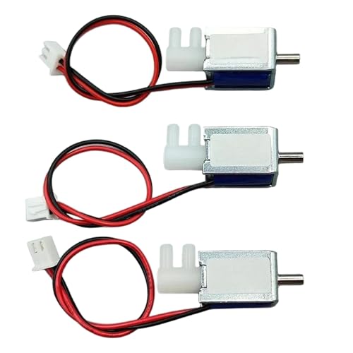 3/5/10 STÜCKE DC 6 V 12 V 24 V 2-Positionen-3-Wege-Kleines elektrisches Mini-Magnetventil Mikro-Luft-Gas-Durchflussregelventil Entmutigtes Auslassventil(5PCS,DC 12.0V) von QASVOU