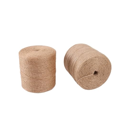 QAUUCP Hanfseil 3ply Hanf Seil verdreht natürliche Garn Jute Schnur for DIY Handwerk Hochzeit Garten Deco String von QAUUCP