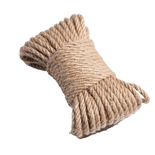 QAUUCP Hanfseil Natürliche Jute Seil Schnur Rolle Nähen Handwerk Gewinde Hochzeit Handgemachte DIY Party Band Bögen Dekoration(6mm 5Meters) von QAUUCP