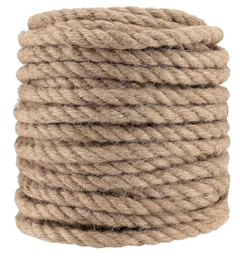 QAUUCP Hanfseil Natürliche Jute Seil Schnur Rollen Hanf Twisted Cord String Pet Kratzen Handgemachte DIY Handwerk Dekoration(50M) von QAUUCP