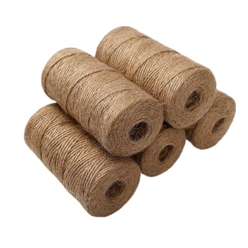 QAUUCP Hanfseil Natürliche Juteschnur, langes braunes Seil, Basteln, Gartenarbeit, Hochzeitsdeko, Kordel, Sackleinen, Nähen, DIY(100m Length) von QAUUCP