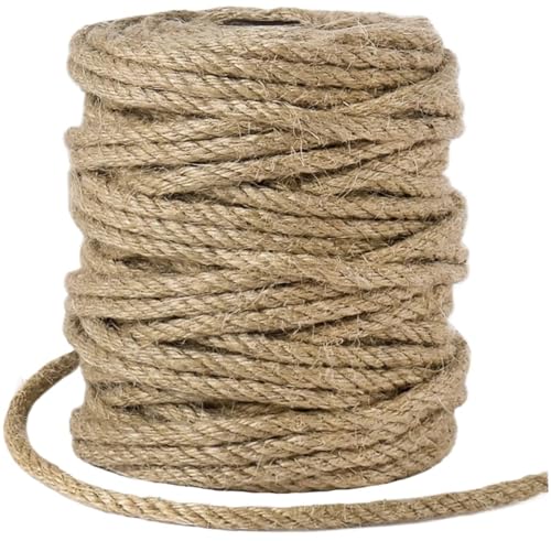 QAUUCP Hanfseil Natürliche Sackleinen Hessische Jute Schnur Hanf Seil String Event & Party Supplies(6mm 50M) von QAUUCP