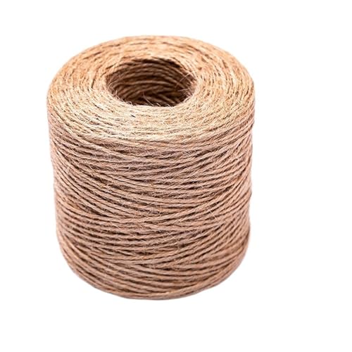 QAUUCP Hanfseil Natürliches Juteband, Basteln, Schleifen, Seil, Juteschnur, Nähen, DIY-Faden, Bindfäden, Großpackung, handgefertigt, Party, Hochzeit, Weihnachtsdekoration(2mm 80Meters) von QAUUCP