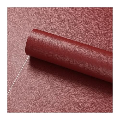 QAUUCP Leder Patch Selbstklebend 1000 cm große Fläche Lederreparatur Couch Restaurant Stuhl Auto Sitzkissen Renovieren Abdeckung Löcher Selbstklebender Lederflicken(Wine red,1000x50cm) von QAUUCP