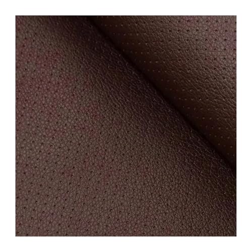 QAUUCP Leder Patch Selbstklebend Atmungsaktives, selbstklebendes Ledergewebe, Autoinnenreparaturflicken, perforiertes Kunstleder for Sofa-Autositze, Aufkleber(Dark Brown,200x45cm) von QAUUCP