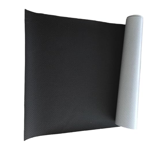 QAUUCP Leder Patch Selbstklebend Atmungsaktives perforiertes selbstklebendes Leder, Lederreparaturflicken for Möbel, Sofas, Autositze, Stühle, PU-Stoffaufkleber(Black,20x150cm) von QAUUCP