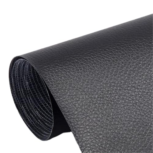 QAUUCP Leder Patch Selbstklebend Max 250x137cm Selbstklebendes Leder for Sofa-Reparaturflicken, Couches, Tische, Stühle, Aufkleber, 1 Rolle, Fix Mend, PU-Kunstlederhaut(Black,250x137cm) von QAUUCP