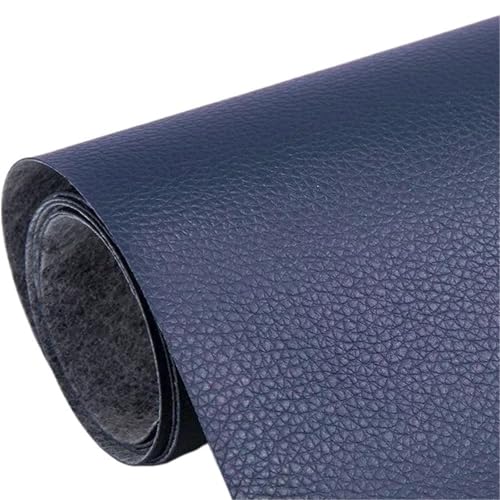 QAUUCP Leder Patch Selbstklebend Max 250x137cm Selbstklebendes Leder for Sofa-Reparaturflicken, Couches, Tische, Stühle, Aufkleber, 1 Rolle, Fix Mend, PU-Kunstlederhaut(Deep Blue,250x137cm) von QAUUCP