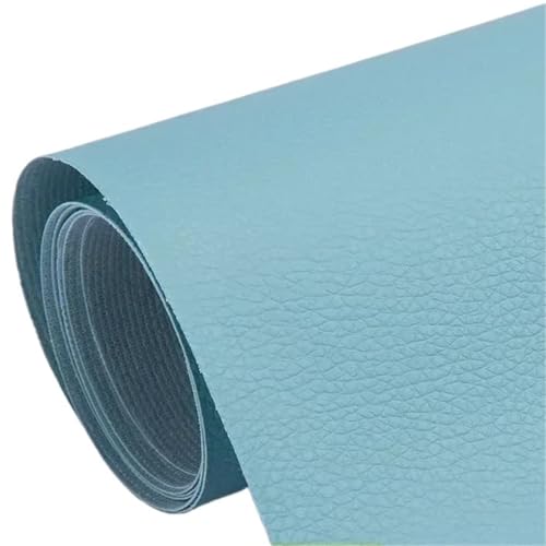 QAUUCP Leder Patch Selbstklebend Max 250x137cm Selbstklebendes Leder for Sofa-Reparaturflicken, Couches, Tische, Stühle, Aufkleber, 1 Rolle, Fix Mend, PU-Kunstlederhaut(Light Blue,100x137cm) von QAUUCP