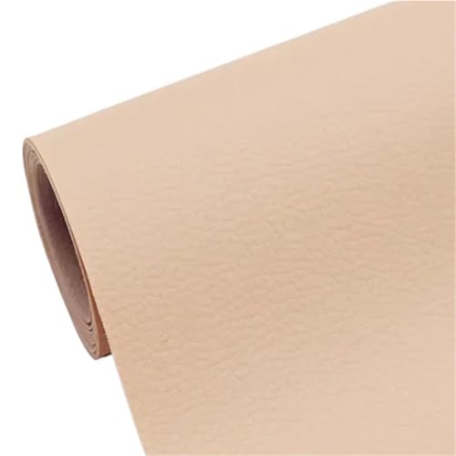 QAUUCP Leder Patch Selbstklebend Max 250x137cm Selbstklebendes Leder for Sofa-Reparaturflicken, Couches, Tische, Stühle, Aufkleber, 1 Rolle, Fix Mend, PU-Kunstlederhaut(Light Yellow,50x137cm) von QAUUCP