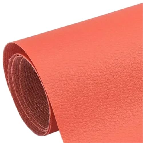 QAUUCP Leder Patch Selbstklebend Max 250x137cm Selbstklebendes Leder for Sofa-Reparaturflicken, Couches, Tische, Stühle, Aufkleber, 1 Rolle, Fix Mend, PU-Kunstlederhaut(Orange,50x137cm) von QAUUCP