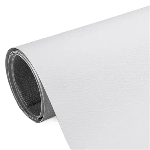 QAUUCP Leder Patch Selbstklebend Max 250x137cm Selbstklebendes Leder for Sofa-Reparaturflicken, Couches, Tische, Stühle, Aufkleber, 1 Rolle, Fix Mend, PU-Kunstlederhaut(White,250x137cm) von QAUUCP