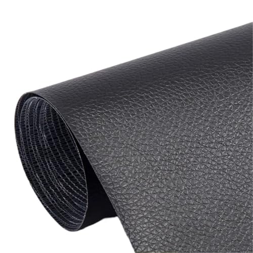 QAUUCP Leder Patch Selbstklebend Selbstklebende Lederreparaturflicken for Sofa, Stuhl, Bett, Autositze, Tasche, Schuhe, Fix Mend, PU-Kunstleder-Aufkleber(Black,100x137cm) von QAUUCP