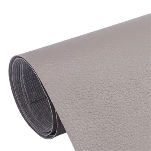 QAUUCP Leder Patch Selbstklebend Selbstklebende Lederreparaturflicken for Sofa, Stuhl, Bett, Autositze, Tasche, Schuhe, Fix Mend, PU-Kunstleder-Aufkleber(Gray,250x137cm) von QAUUCP