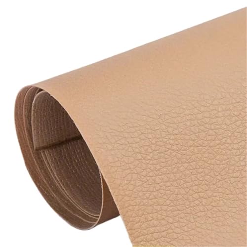 QAUUCP Leder Patch Selbstklebend Selbstklebende Lederreparaturflicken for Sofa, Stuhl, Bett, Autositze, Tasche, Schuhe, Fix Mend, PU-Kunstleder-Aufkleber(Khaki,50x137cm) von QAUUCP