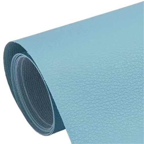 QAUUCP Leder Patch Selbstklebend Selbstklebende Lederreparaturflicken for Sofa, Stuhl, Bett, Autositze, Tasche, Schuhe, Fix Mend, PU-Kunstleder-Aufkleber(Light Blue,50x137cm) von QAUUCP