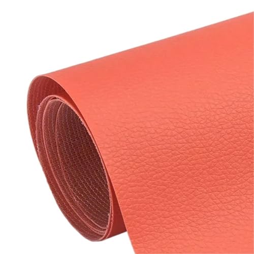 QAUUCP Leder Patch Selbstklebend Selbstklebende Lederreparaturflicken for Sofa, Stuhl, Bett, Autositze, Tasche, Schuhe, Fix Mend, PU-Kunstleder-Aufkleber(Orange,50x137cm) von QAUUCP