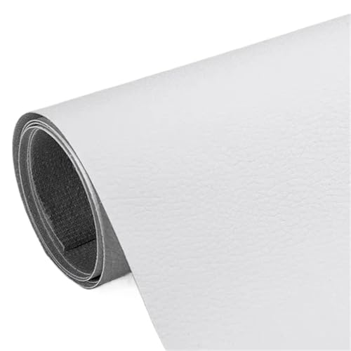QAUUCP Leder Patch Selbstklebend Selbstklebende Lederreparaturflicken for Sofa, Stuhl, Bett, Autositze, Tasche, Schuhe, Fix Mend, PU-Kunstleder-Aufkleber(White,100x137cm) von QAUUCP