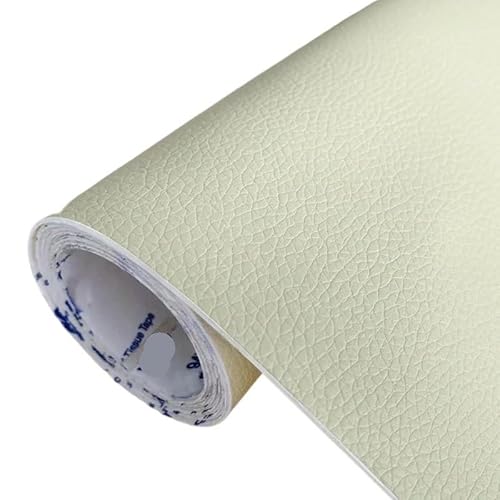 QAUUCP Leder Patch Selbstklebend Selbstklebendes Leder-Reparatur-Patch, Fix-Aufkleber for PU-Leder, for Sofa, Autositz, Tisch, Stuhl, Tasche, Schuhe, stark klebendes Lederband(Beige,40x150cm) von QAUUCP