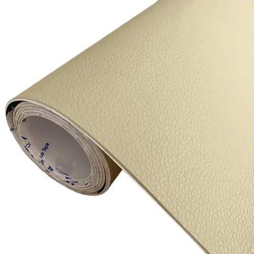 QAUUCP Leder Patch Selbstklebend Selbstklebendes Leder-Reparatur-Patch, Fix-Aufkleber for PU-Leder, for Sofa, Autositz, Tisch, Stuhl, Tasche, Schuhe, stark klebendes Lederband(Beige Yellow,40x300cm) von QAUUCP